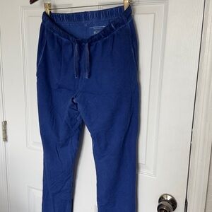 Majestic Filatures Womens Blue Hand-Dyed Stretch Cotton Sweatpants